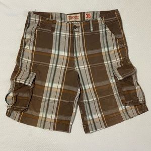 Mossimo Supply Co. Brown Plaid Cargo Shorts